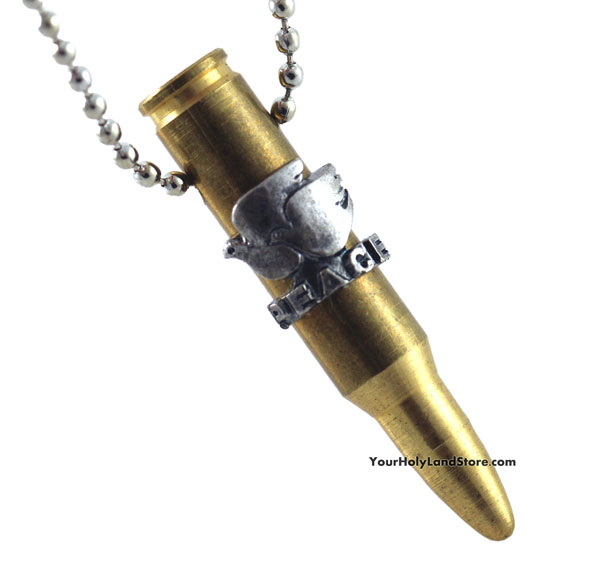 ZaHaL Bullet Necklace with Dove of Peace